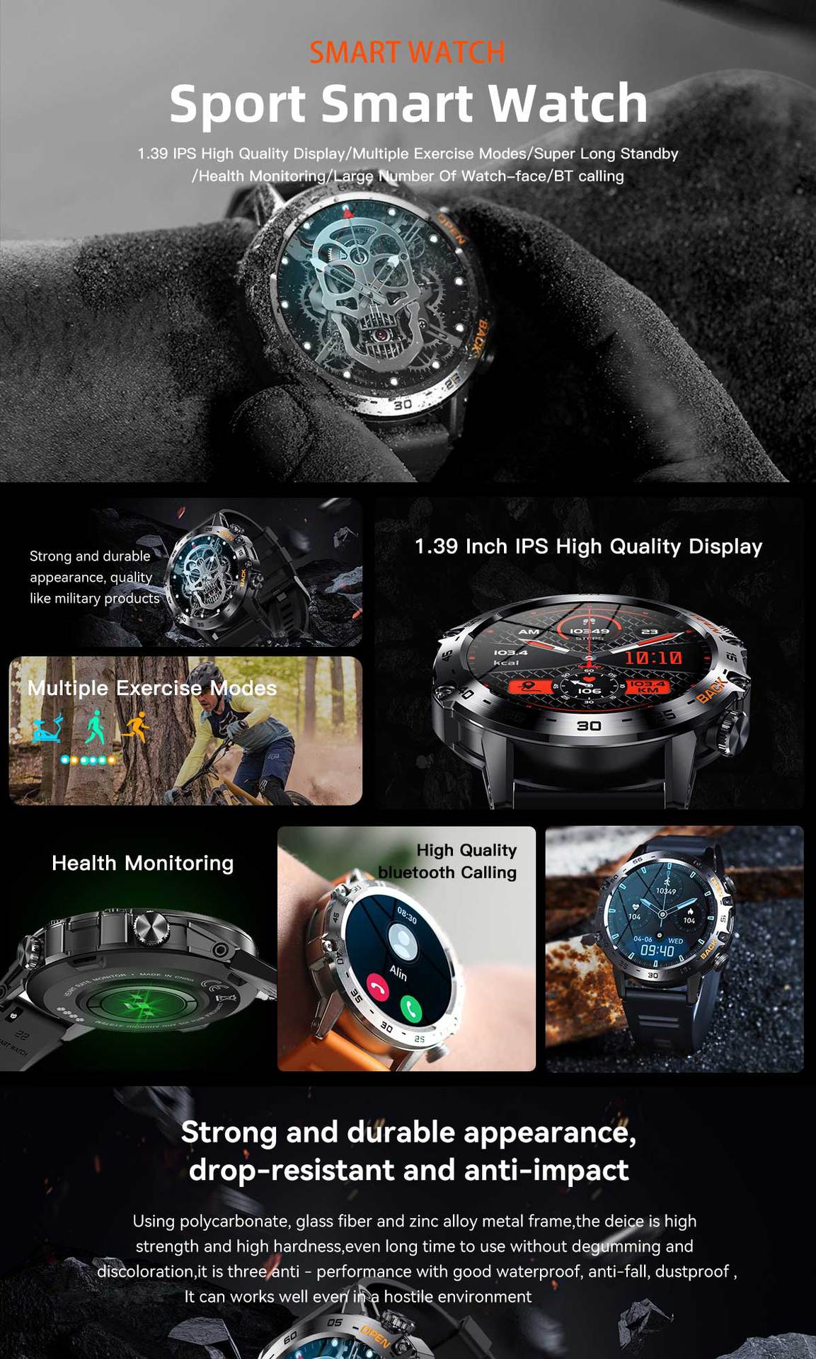 Smart Watch Outdoor Three-proof Call Watch